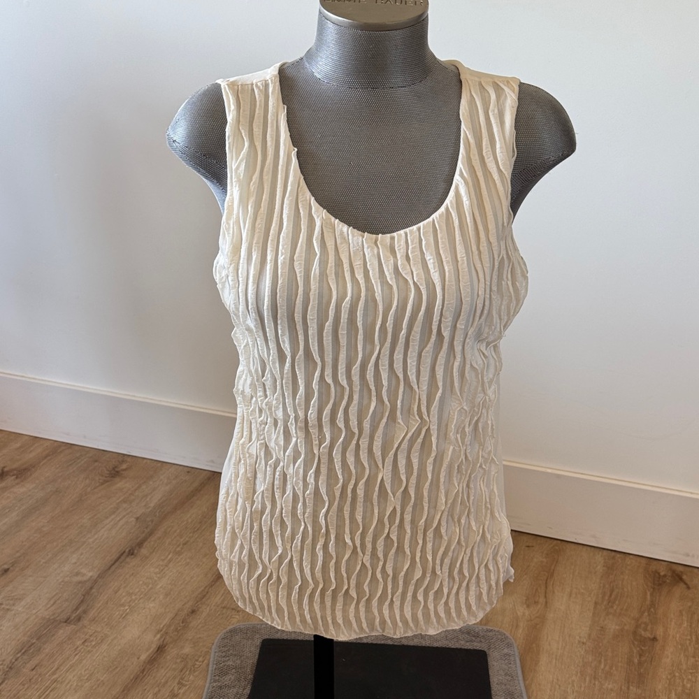 Chico's Textured Cream Tank Top